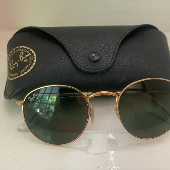 Ray-Ban G15 Round Green & Gold Sunglasses - Picture 3 of 7
